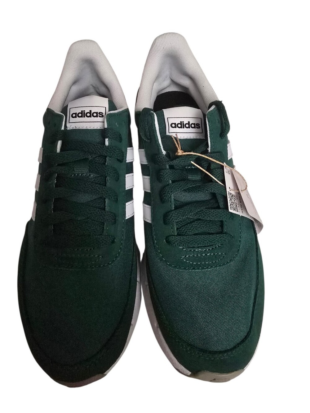 adidas Women's Dark Green Retro Runner with White Stripes